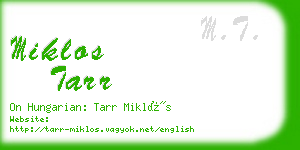 miklos tarr business card